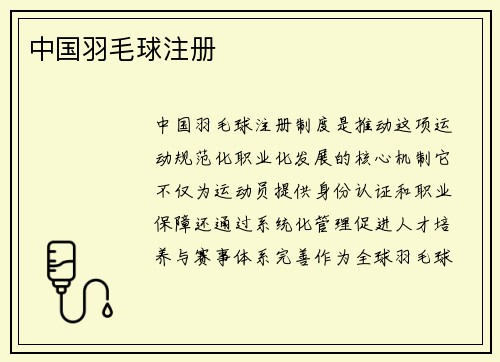 中国羽毛球注册